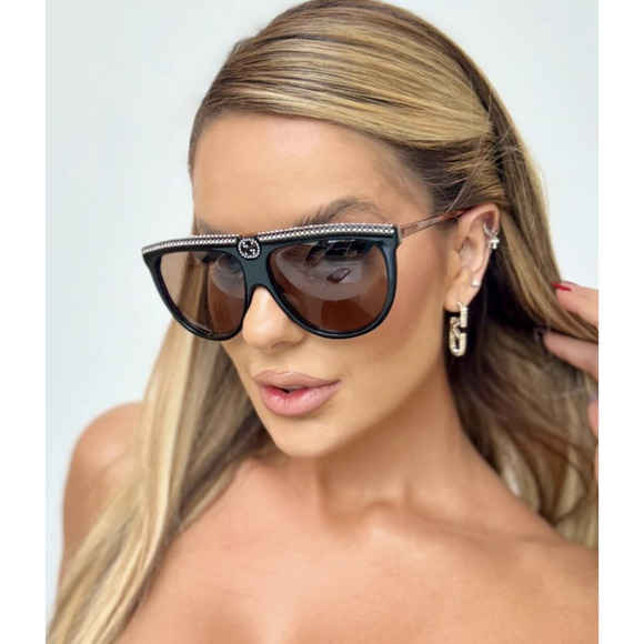 NWT Gucci GG0732S-005-61 005 Black/Brown 61mm Sunglasses main image 4